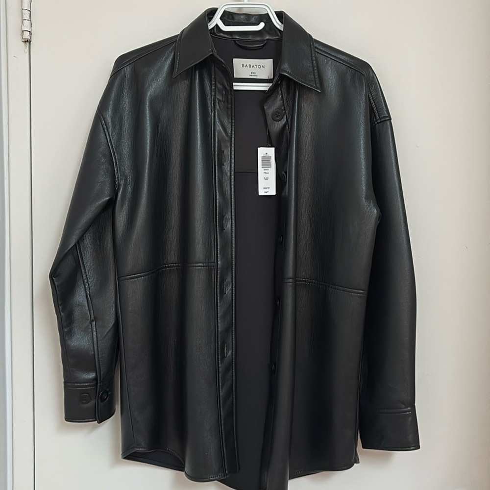Aritzia Babaton Pelli vegan leather jacket XXS black New